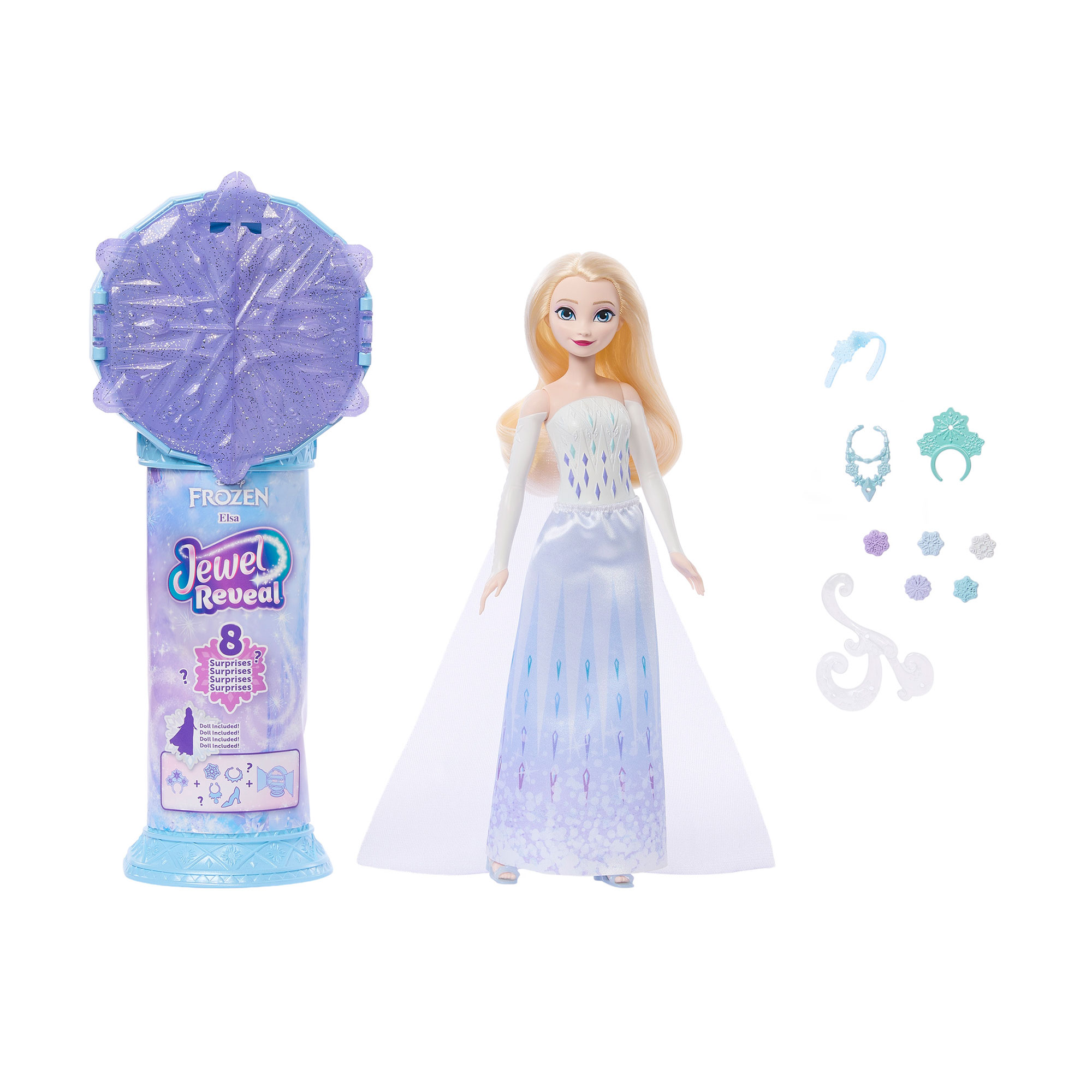 Дитячий ігровий набір-сюрприз Disney Frozen Сяйво самоцвітів, з лялькою Ельзи, від 4 років, 8 сюрпризів (JJY36)
