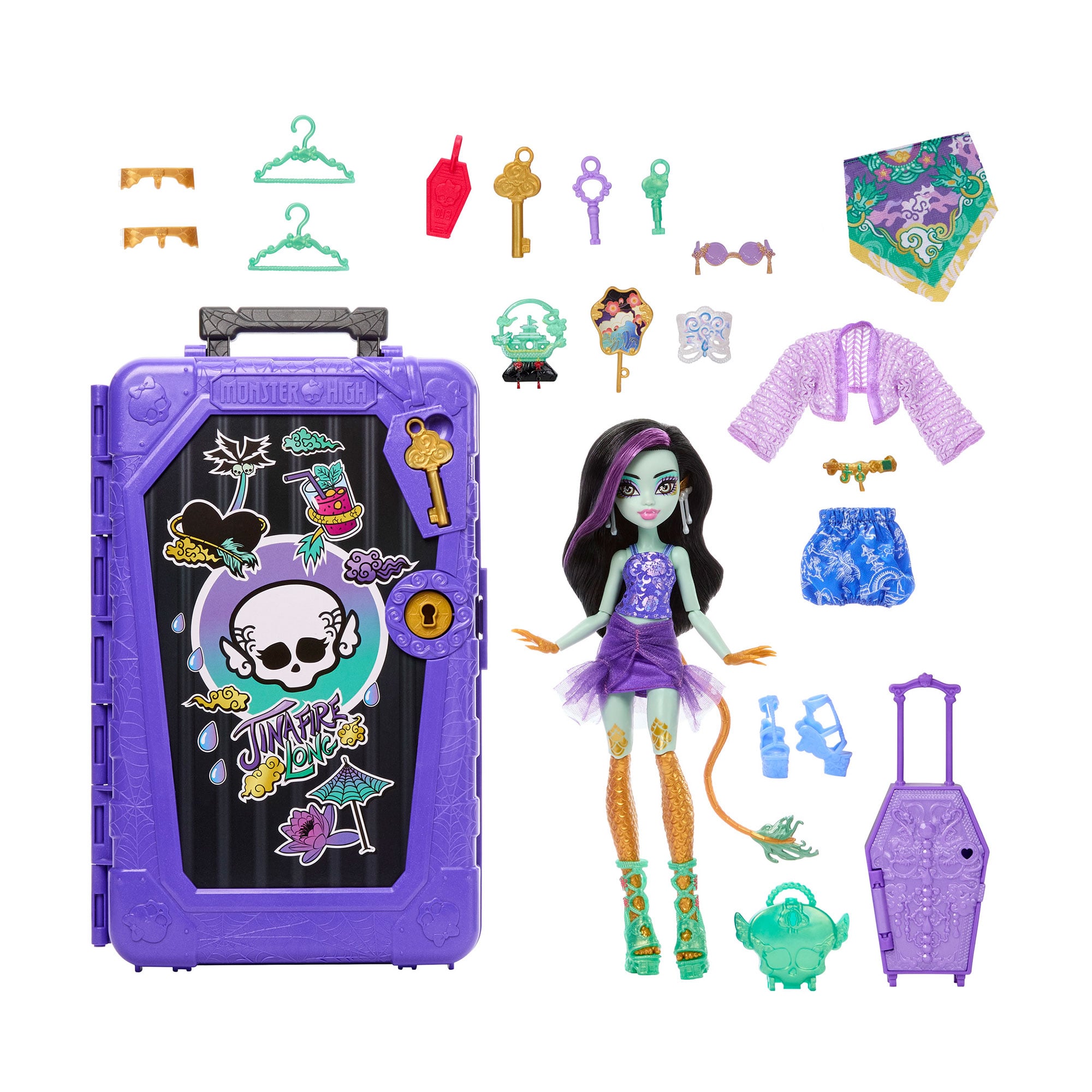 Дитячий ігровий набір-сюрприз Monster High Кошмарні канікули Жахо-секрети Джинафаєр, від 4 років, 19 сюрпризів (JDR52)